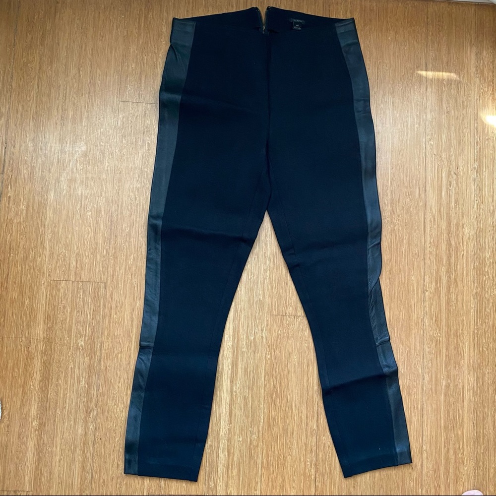 J Crew ponte legging leather stripe 00P black